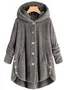 Hoodie Simple Loose Plain Teddy Jacket