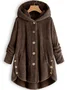 Hoodie Simple Loose Plain Teddy Jacket