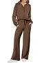 Casual Plain V Neck Loose Two-Piece Set