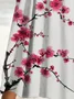 Floral Print Long Sleeve V-neck Dress