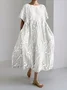 Floral Regular Fit Crew Neck Casual Dress With No