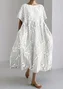 Floral Regular Fit Crew Neck Casual Dress With No
