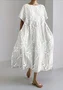 Floral Regular Fit Crew Neck Casual Dress With No