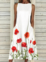 Cotton Regular Fit Crew Neck Casual Dress With No Belt