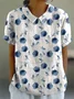 Women's Floral Spring Print Lapel Short Sleeve Shirt