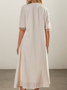 Vacation Plain linen-cotton Midi Dress