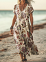 V Neck Vacation Dress With No Belt