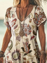 V Neck Vacation Dress With No Belt