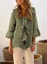 Casual Plain Peplum Blouse