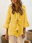 Casual Plain Peplum Blouse
