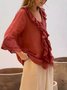 Casual Plain Peplum Blouse