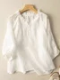 Loose Elegant Lotus Leaf Collar Plain Blouse