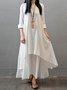 Casual Plain V Neck Maxi Dress