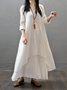 Casual Plain V Neck Maxi Dress