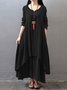 Casual Plain V Neck Maxi Dress