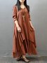 Casual Plain V Neck Maxi Dress