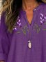 Casual Floral Shawl Collar Blouse