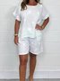 Casual Crew Neck Two-Piece Set