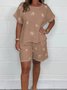 Casual Crew Neck Two-Piece Set