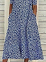 Women's Floral Print Round Neck Everyday Long Casual Shift Dress