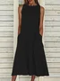 Women's Sleeveless Summer Gray Plain Printing Crew Neck Daily Going Out Casual Maxi H-Line Fit & Flare Dress Dress