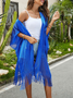 European and American beach bikini jacket sexy tassel shawl women knitted wind cape style sun protection blouse