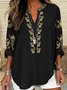 V Neck Floral Casual Shirt