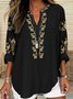 V Neck Floral Casual Shirt