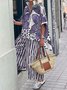 Casual Floral Shirt Collar Two-Piece Set