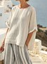 Crew Neck Cotton Casual Two-Piece Set