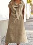 Casual Plain Knot Front Midi Dress