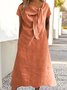 Casual Plain Knot Front Midi Dress