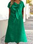 Casual Plain Knot Front Midi Dress