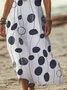 Women's Polka Dot Printed Casual V-Neck Short Sleeve Dress