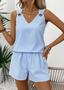 Casual Striped V Neck Loose Two-Piece Set