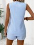 Casual Striped V Neck Loose Two-Piece Set
