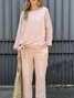 Crew Neck Casual Cotton Two-Piece Set