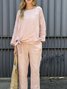 Crew Neck Casual Cotton Two-Piece Set