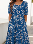 Floral Casual Dress With No