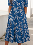 Floral Casual Dress With No