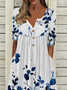 Women's Floral Print Casual Button Dress