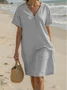 Cotton Regular Fit Plain Casual Dress With No