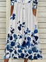 Women's Floral Print Casual Button Dress