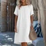 Plain Regular Fit Casual Crew Neck Dress With No