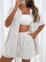 Women's Split Joint Plain Daily Going Out Two-Piece Set Pink Casual Summer Top With Pants Matching Set