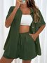 Women's Split Joint Plain Daily Going Out Two-Piece Set Pink Casual Summer Top With Pants Matching Set