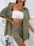 Women's Split Joint Plain Daily Going Out Two-Piece Set Pink Casual Summer Top With Pants Matching Set