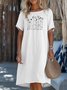 Casual Cotton Crew Neck Regular Fit Dress With No