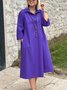 Casual Plain Shirt Collar Maxi Dress
