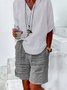 Summer New Linen Shorts Casual Loose Ladies Thin Pajama Pants Striped Outer Wear Beach Shorts
